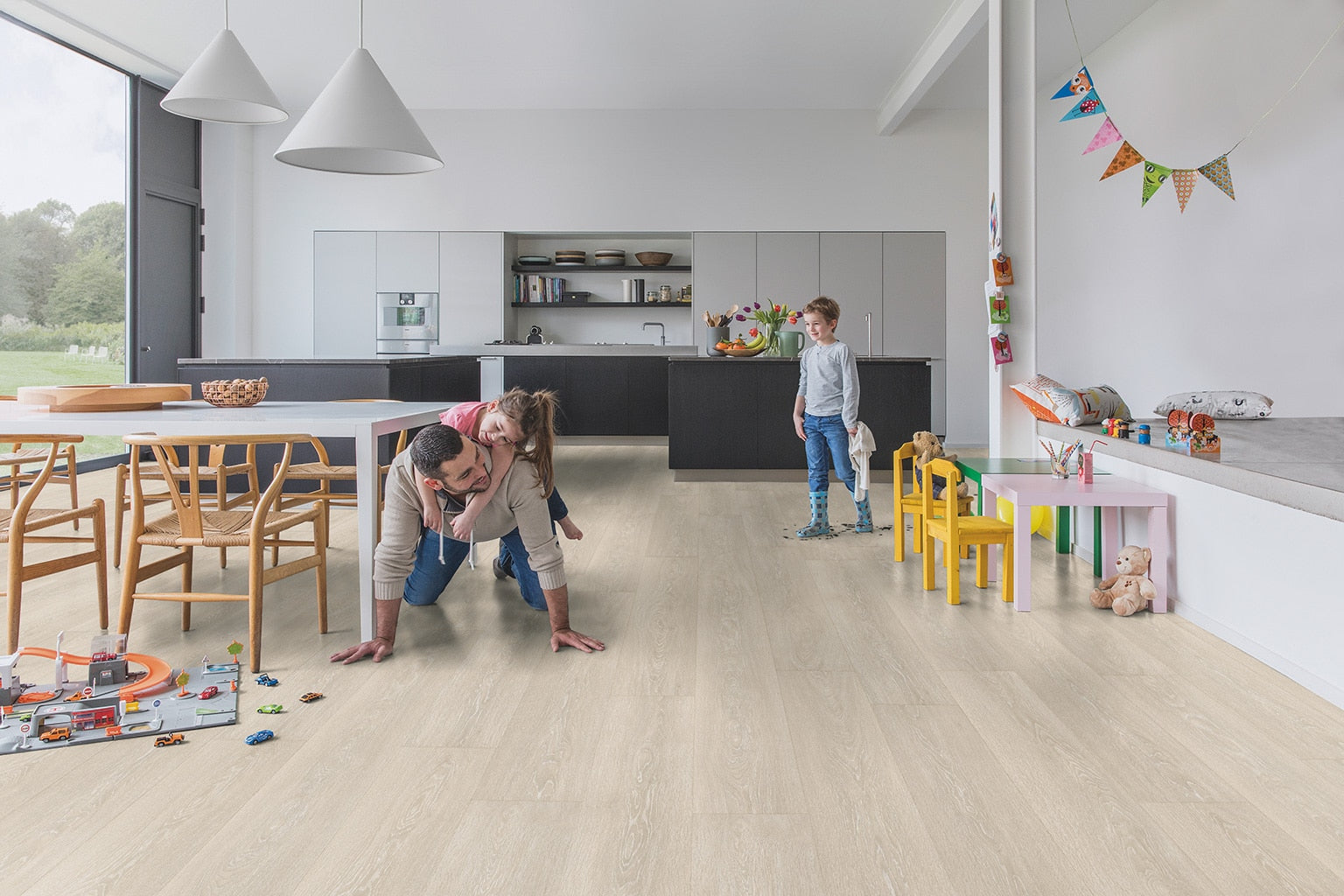Ламиниран паркет QuickStep №MJ3554 Дъб Валей беж светъл 9,5мм / 32 клас 4V
