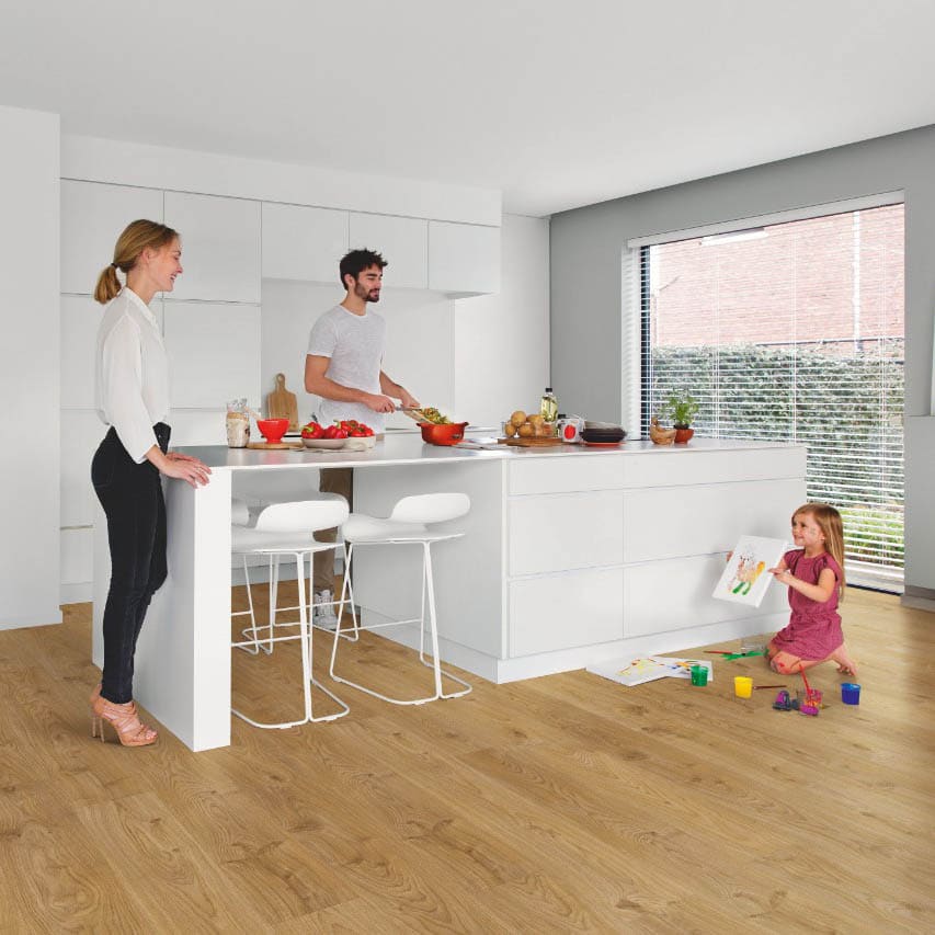 Водоустойчива настилка QuickStep №40025 Дъб Котидж 4мм / 33 клас 4V