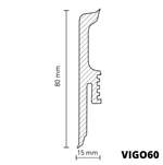 Перваз Arbiton VIGO Бял 80x15мм, 2.20м