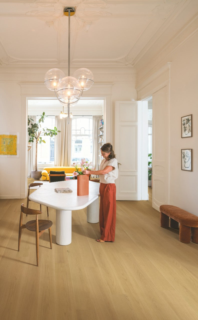 Трислоен паркет Quickstep №6029 Дъб Кожа мат 4V