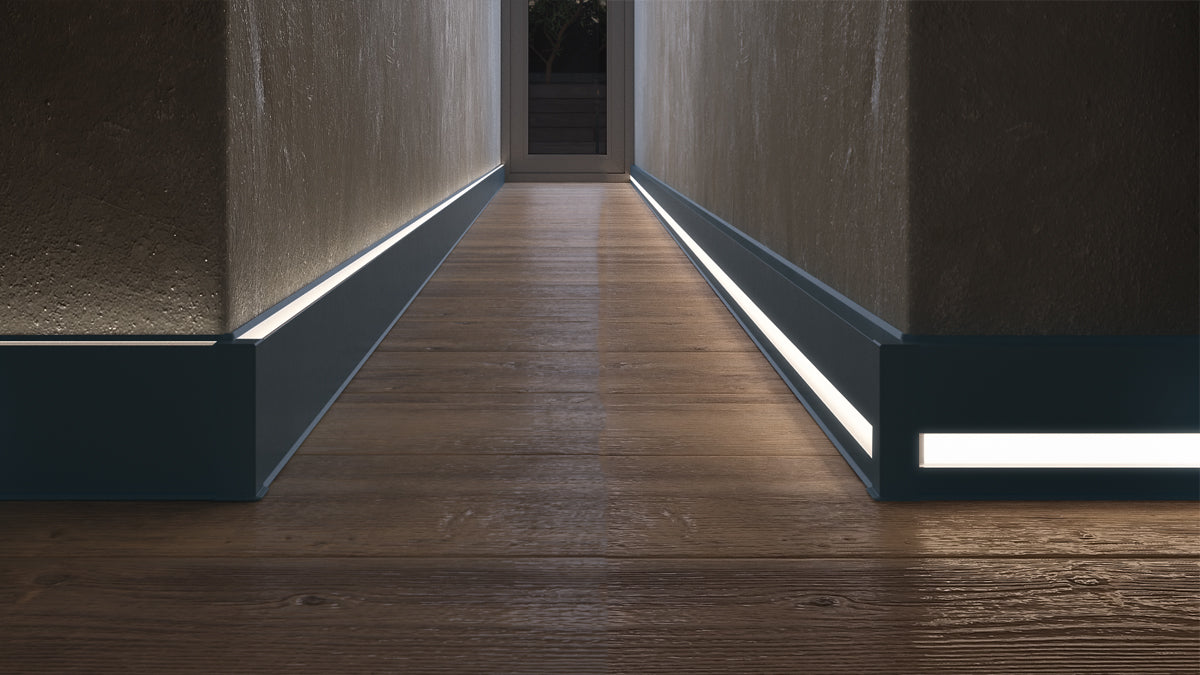 Перваз за LED осветление Cubica антрацит 2.50м със средна подсветка
