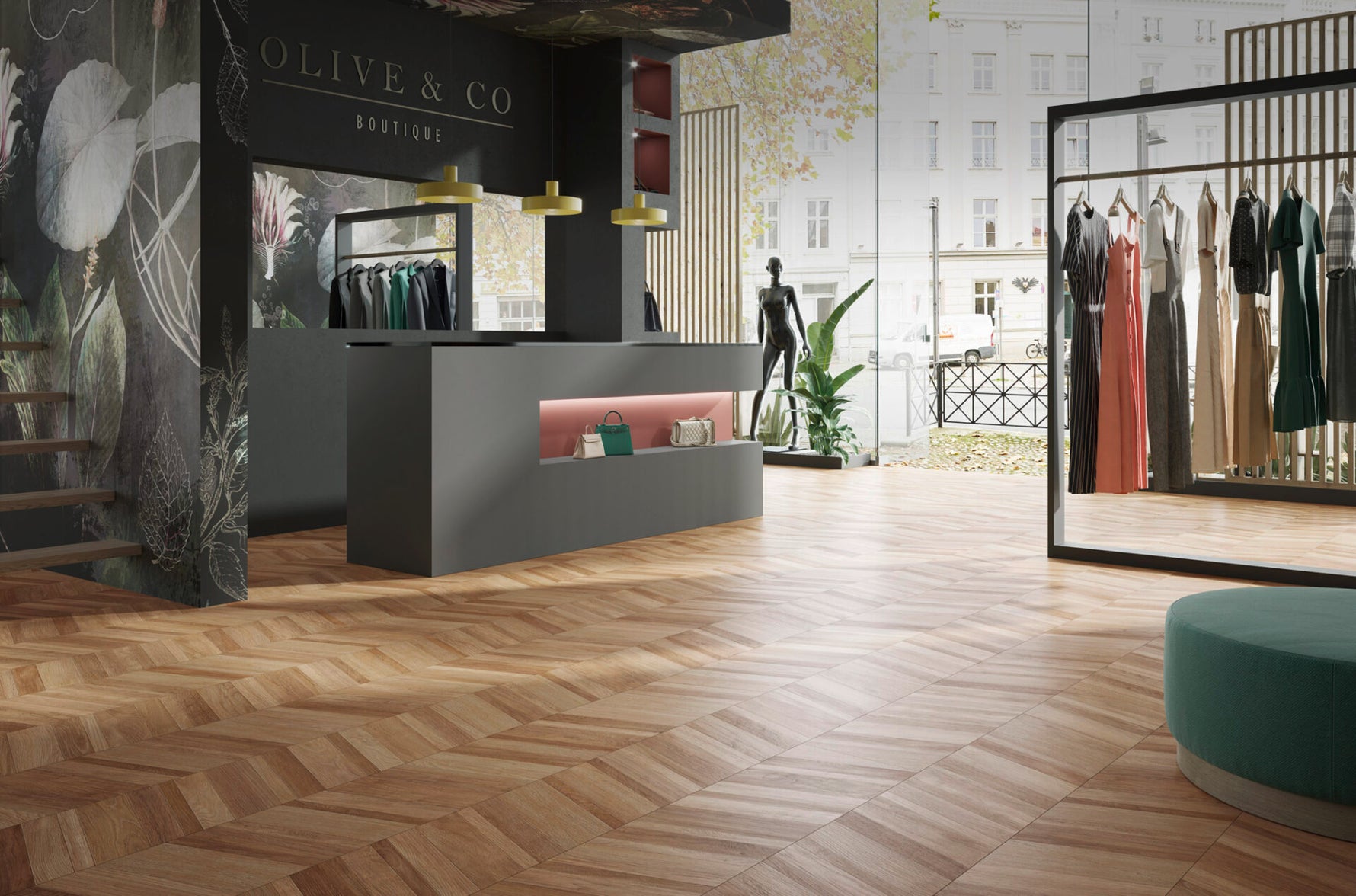 Ламиниран паркет KronoSwiss Grand Selection Chevron №D80711 Земя 10мм / 33 клас