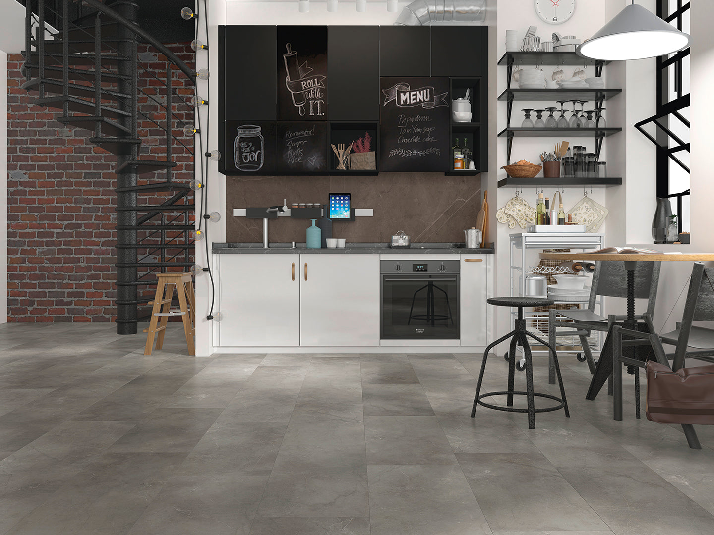 Винилова настилка Ceramin №67466 Тера Мрамор Урбан 4,5мм + 1,0мм / 34 клас 4V