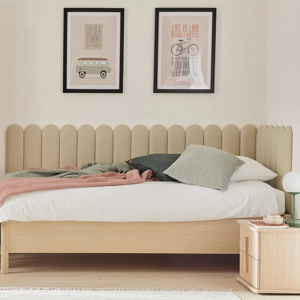 Тапициран стенен панел Vilo Oval Бежово 15x60 см