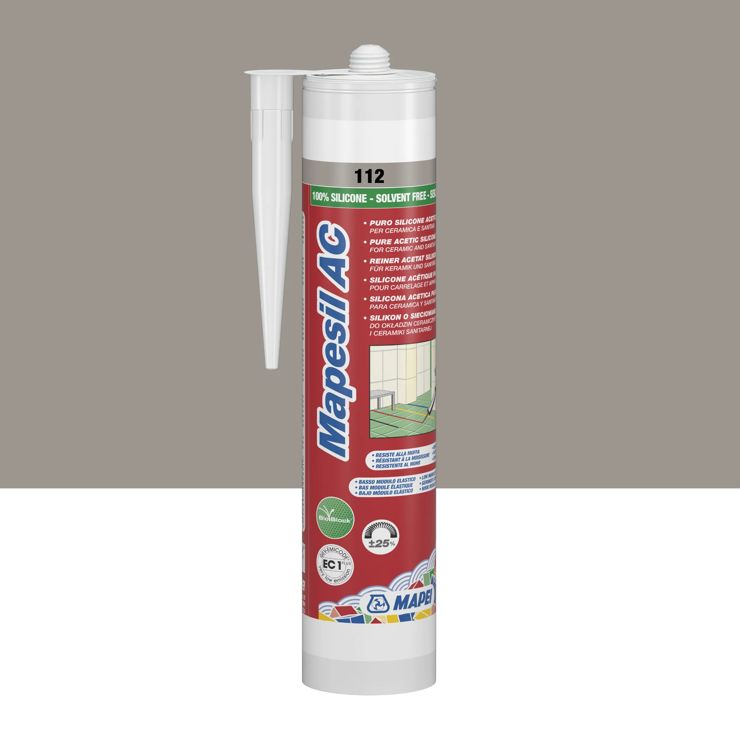 AC уплътнител Mapei Mapesil 112 Сив 310мл.