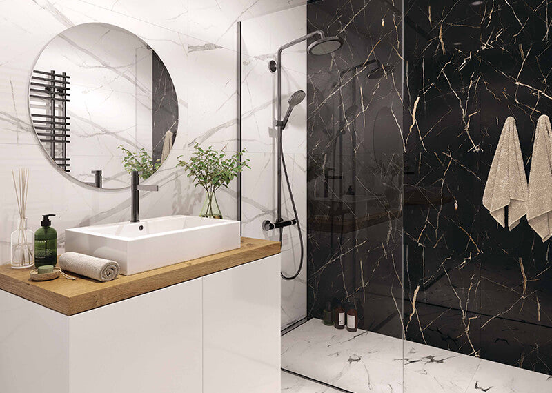 SPC стенни панели Vilo №108179 Calacatta Black 30x60
