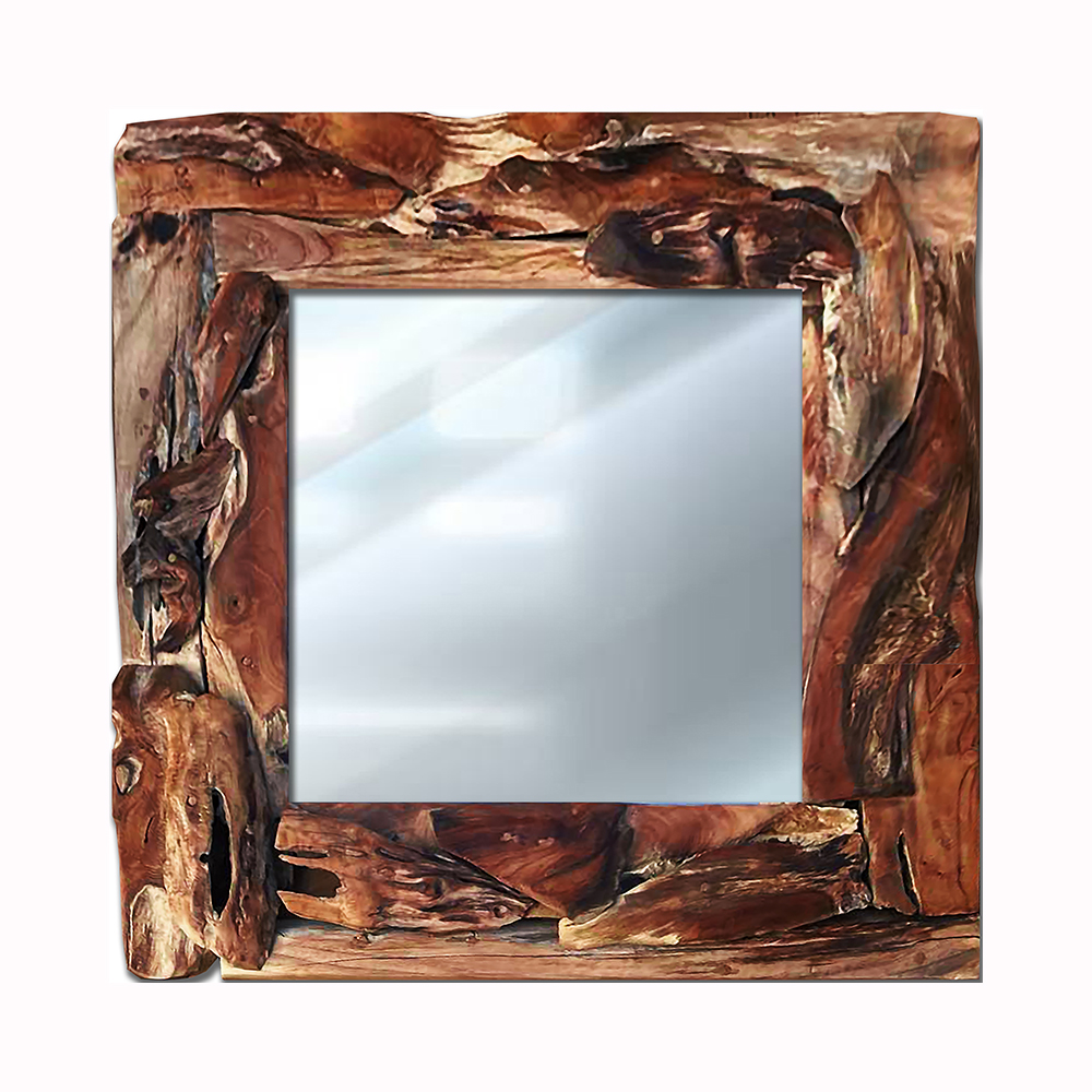 70-70-3 copy Огледало Тиков корен 60x60см - Image 1