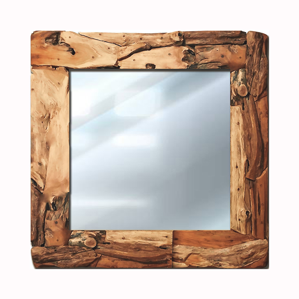 90-90-1 copy Огледало Тиков корен 90x90см - Image 1