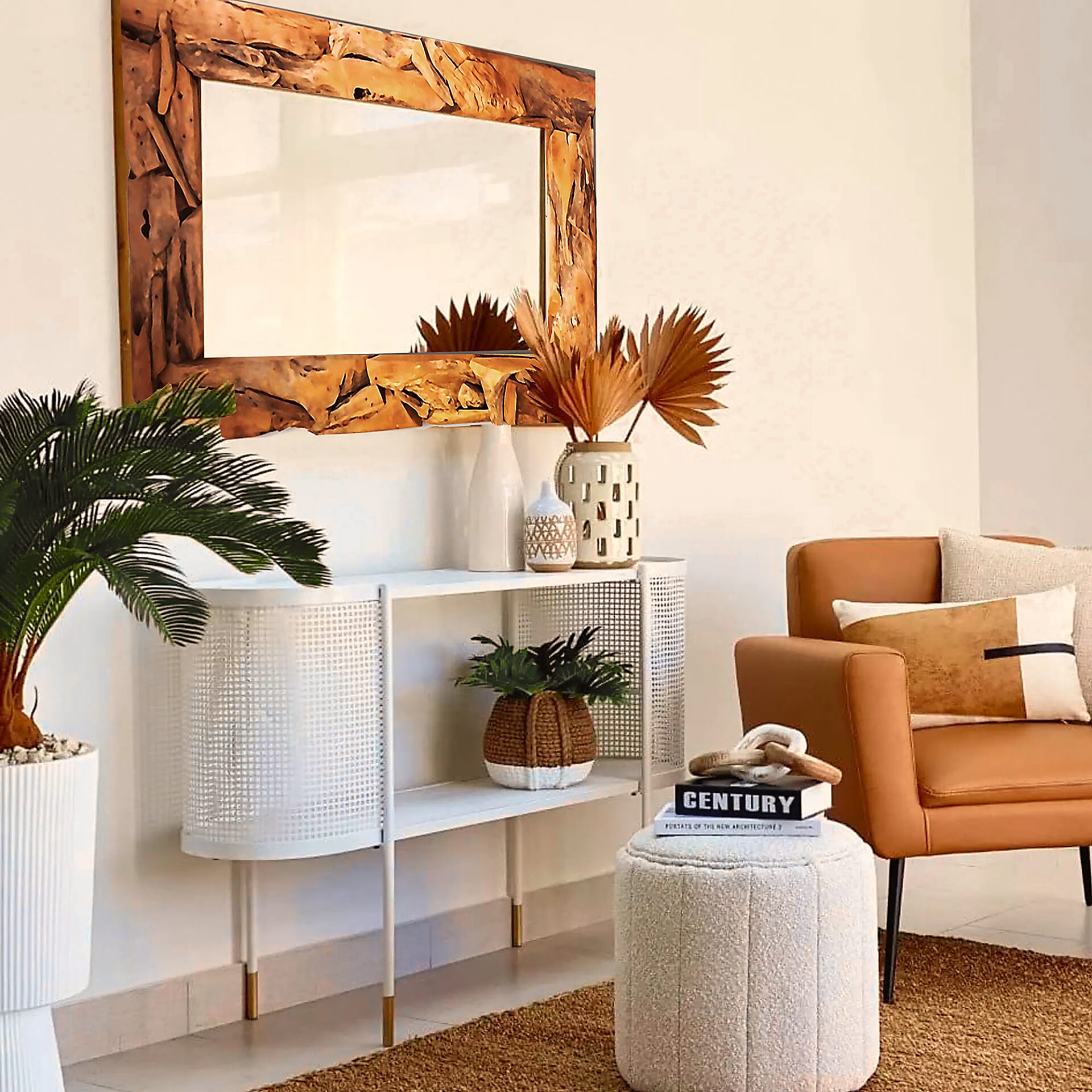 GabrielleNaturalRusticWallWoodenMirror_2000x Огледало Тиков корен 80x120см - Image 2