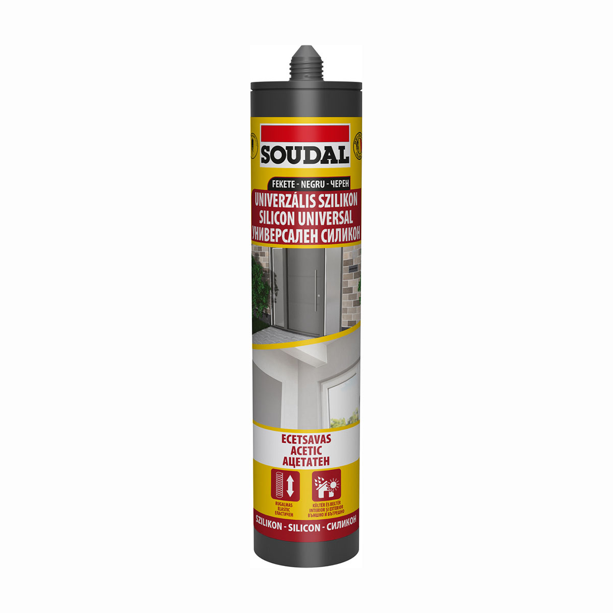 361448-CAR_Universal_Sil_HU-RO-BG_Black_280ml Универсален силиконов уплътнител Soudal Черен 280мл - Image 1